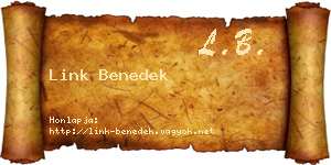 Link Benedek névjegykártya